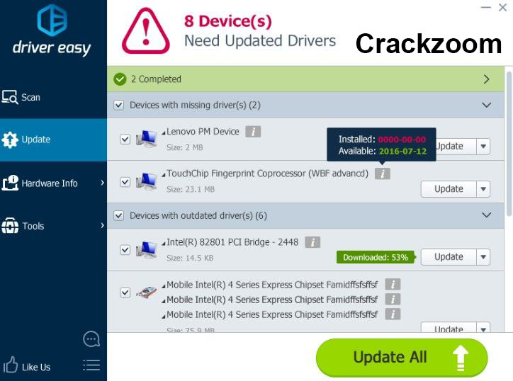 Driver Easy Pro Crack Interface