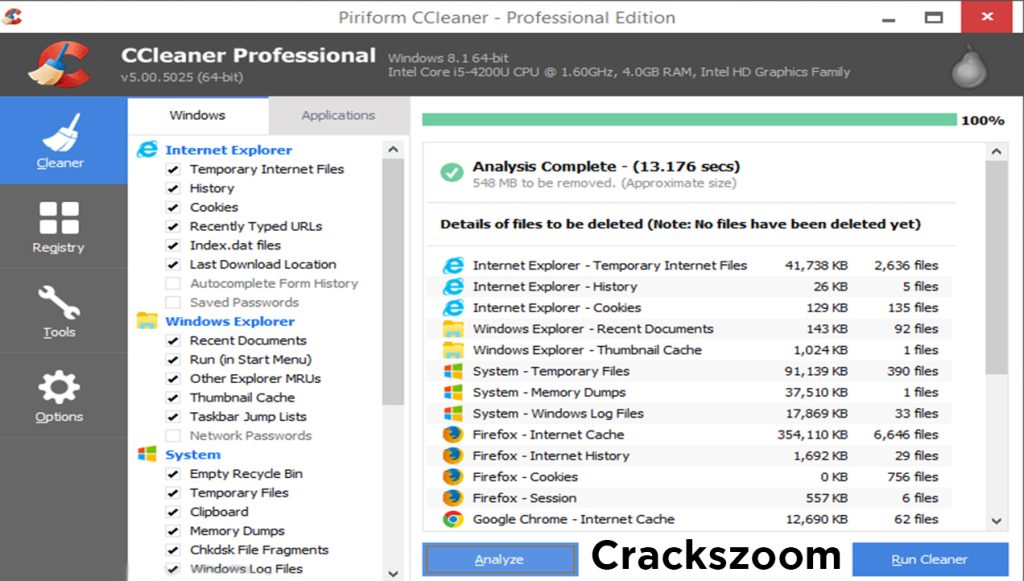 CCleaner Pro Crack Interface